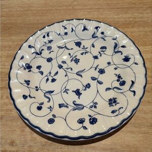 Staffordshire Oakwood Blue and Floral Porcelain 8 inch plate